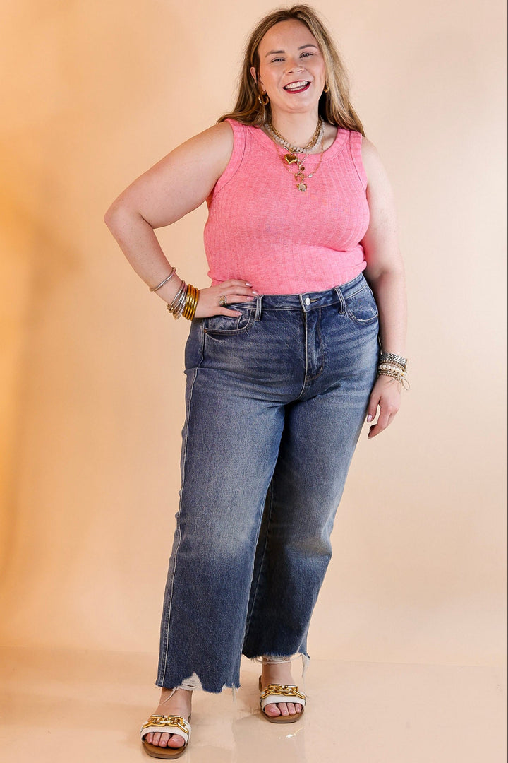 Summer Essential Cropped Sleeveless Top in Salmon Pink