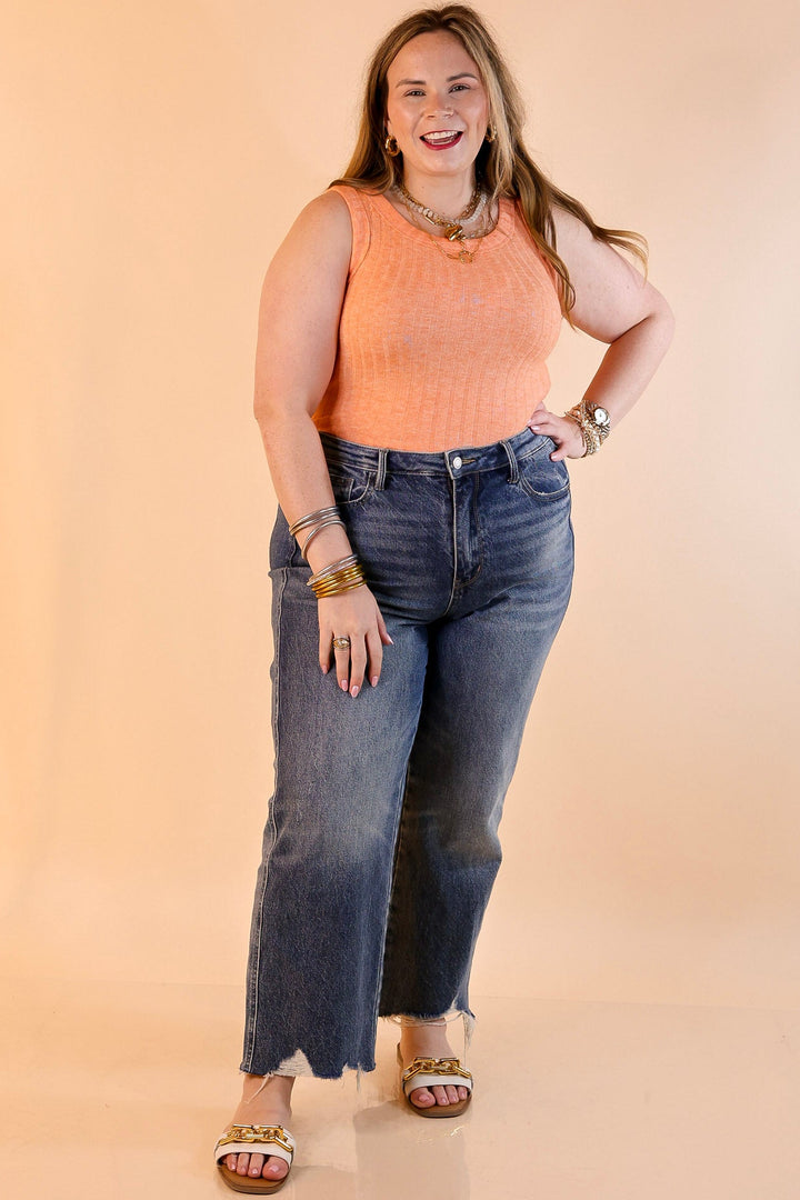 Summer Essential Cropped Sleeveless Top in Orange