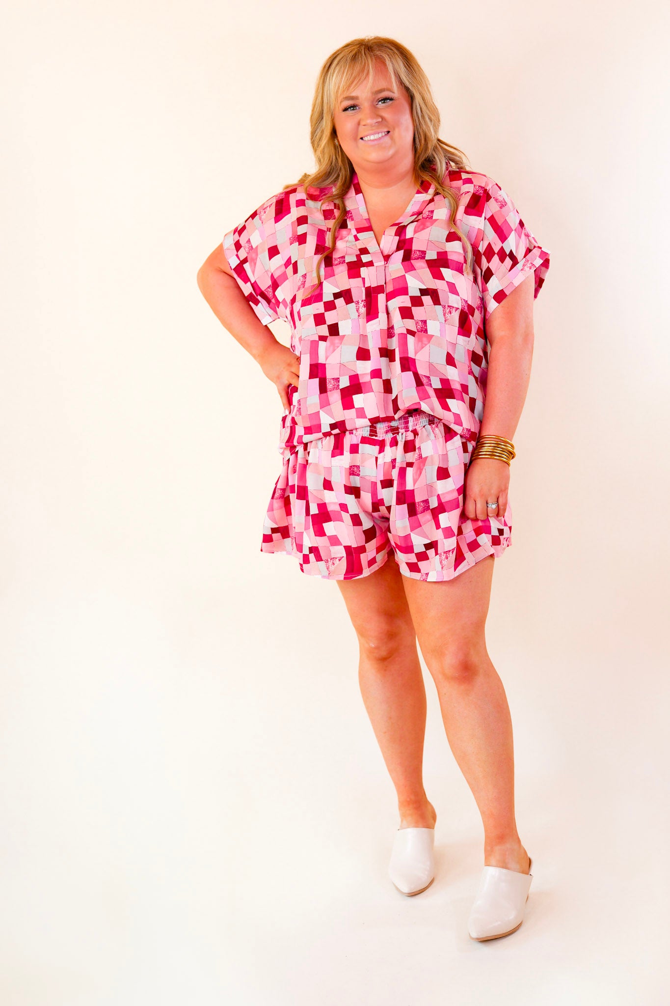 Center Of Attention Disco Ruffle Shorts in Berry Pink - Giddy Up Glamour Boutique