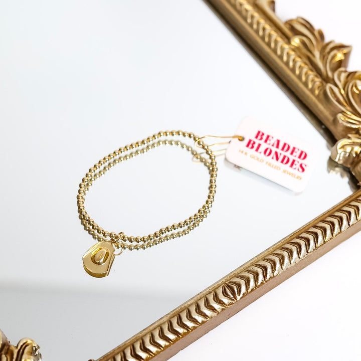Beaded Blondes | Gold Cowgirl Hat Charm Bracelet