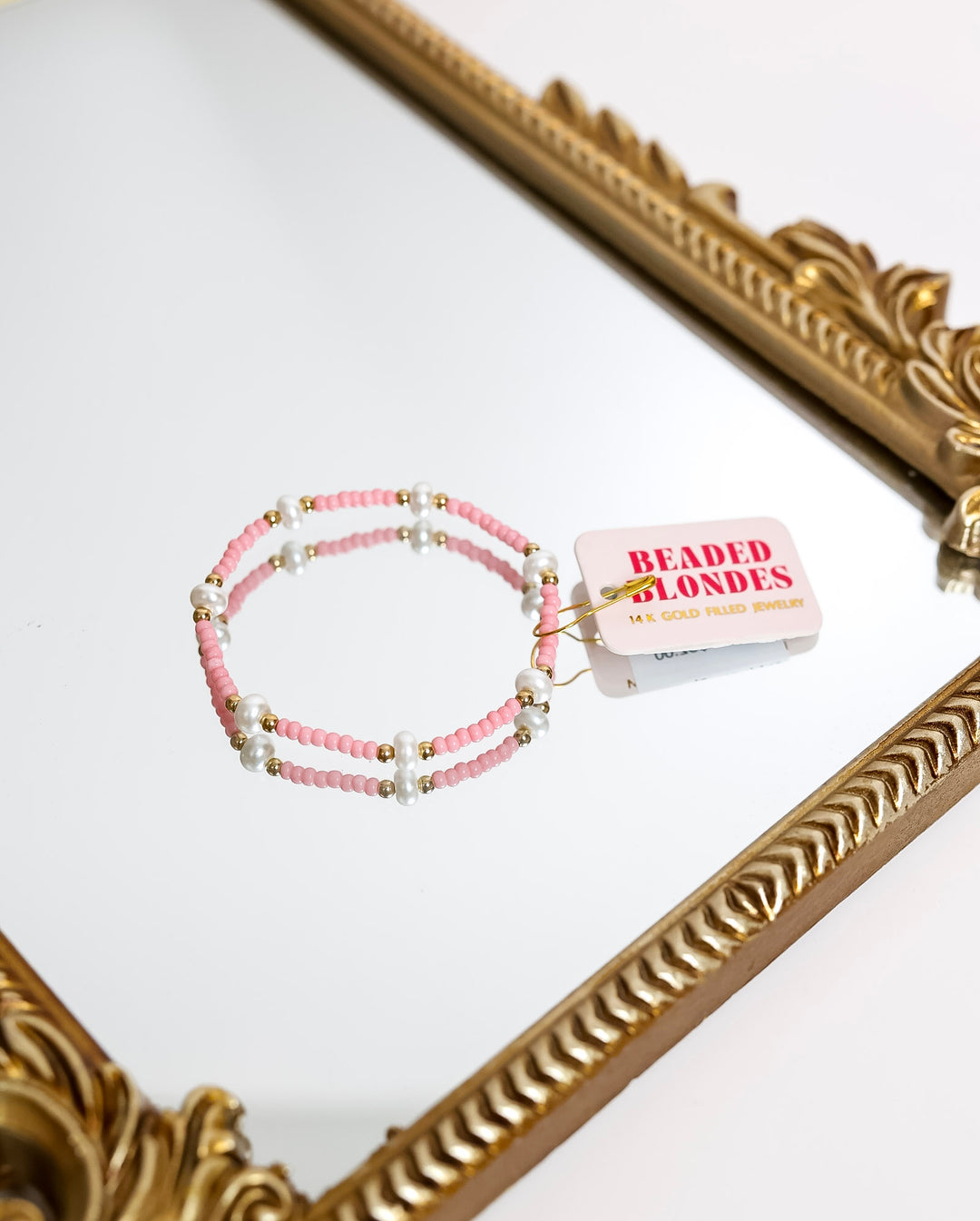 Beaded Blondes | Pastel Pink Pearl Bracelet