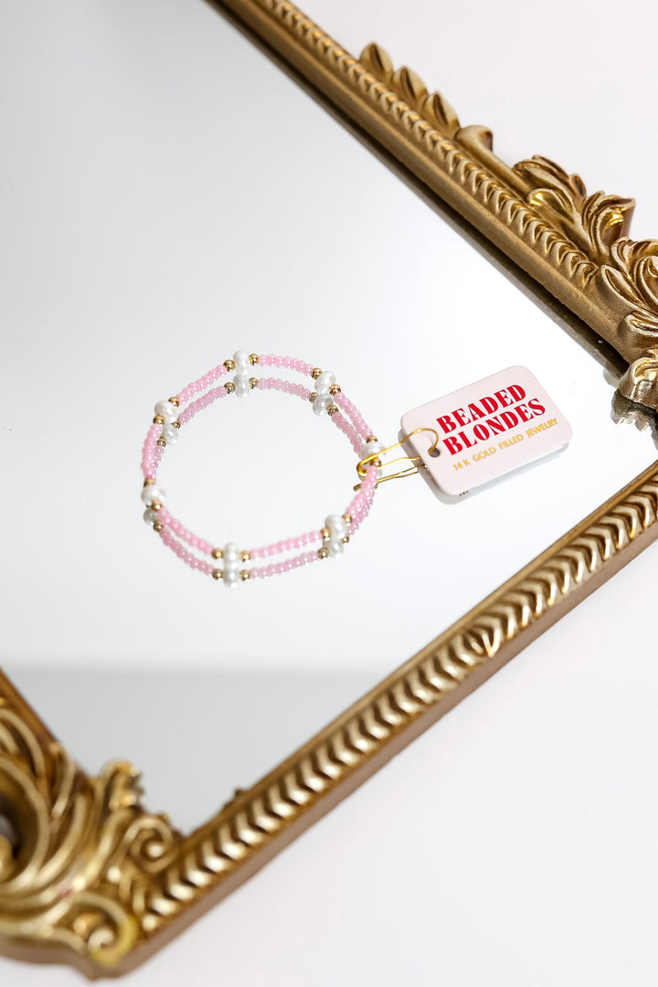 Beaded Blondes | Pink Luster Pearl Bracelet