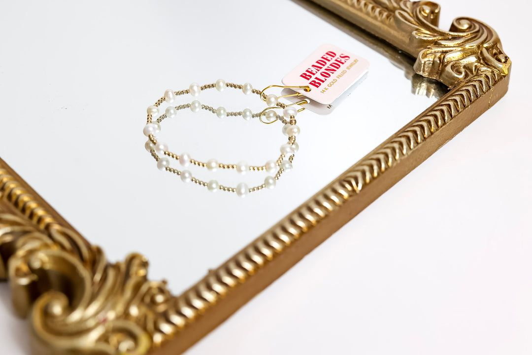 Beaded Blondes | Lolo Gold Beaded Bracelet with Freshwater Pearls