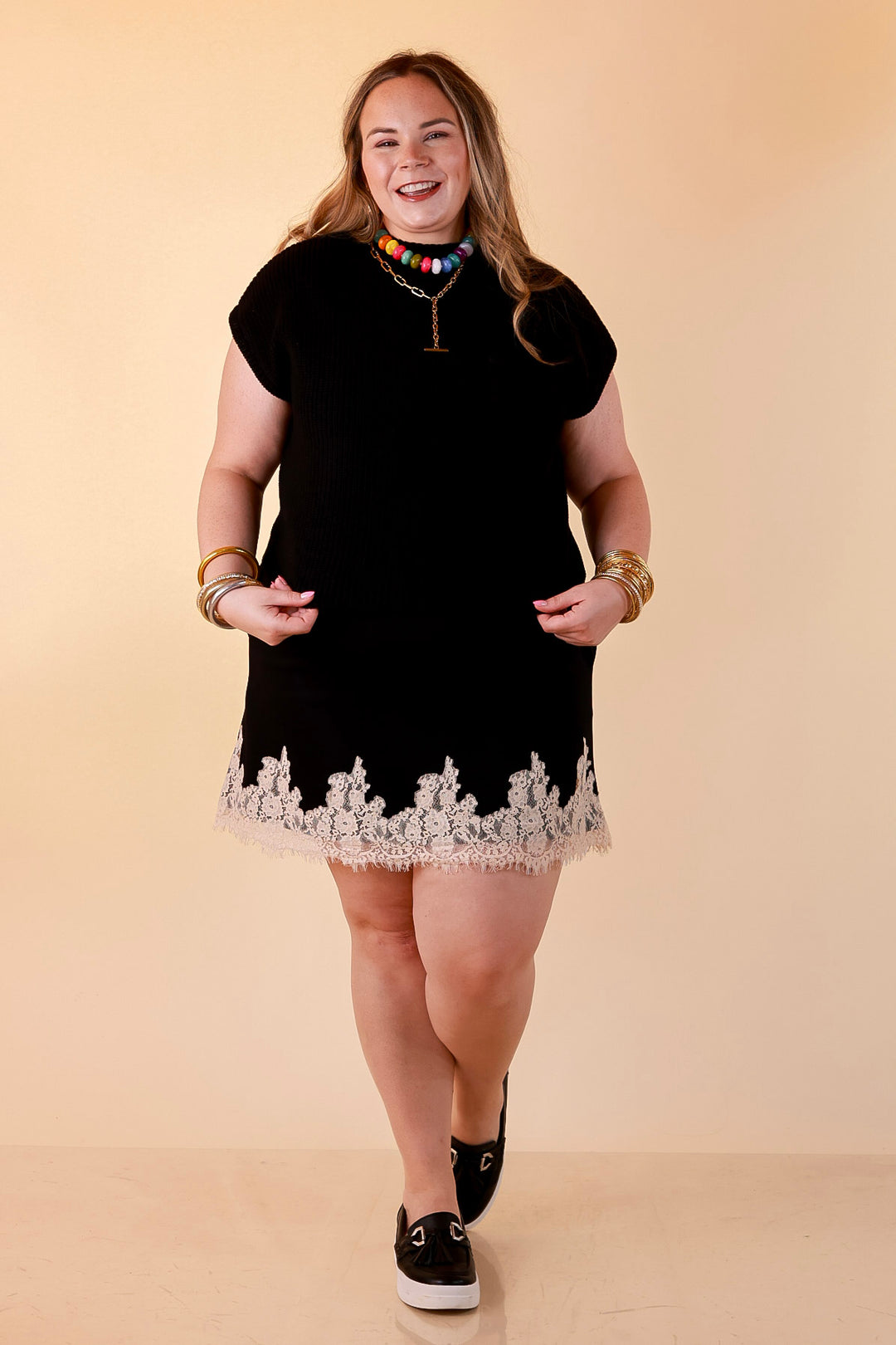 Repeat Worthy Cap Sleeve Cropped Sweater with Front Pocket in Black