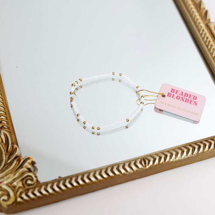 Beaded Blondes | White Sparkle Bracelet