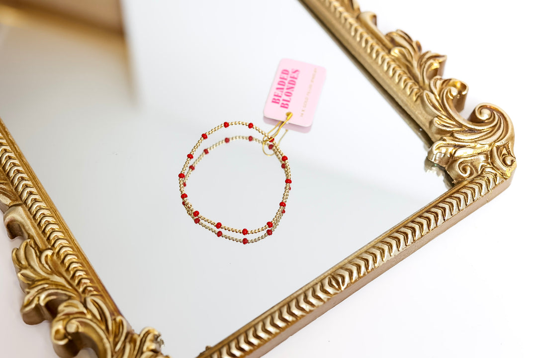 Beaded Blondes | Bright Red Dainty Poppi Bracelet
