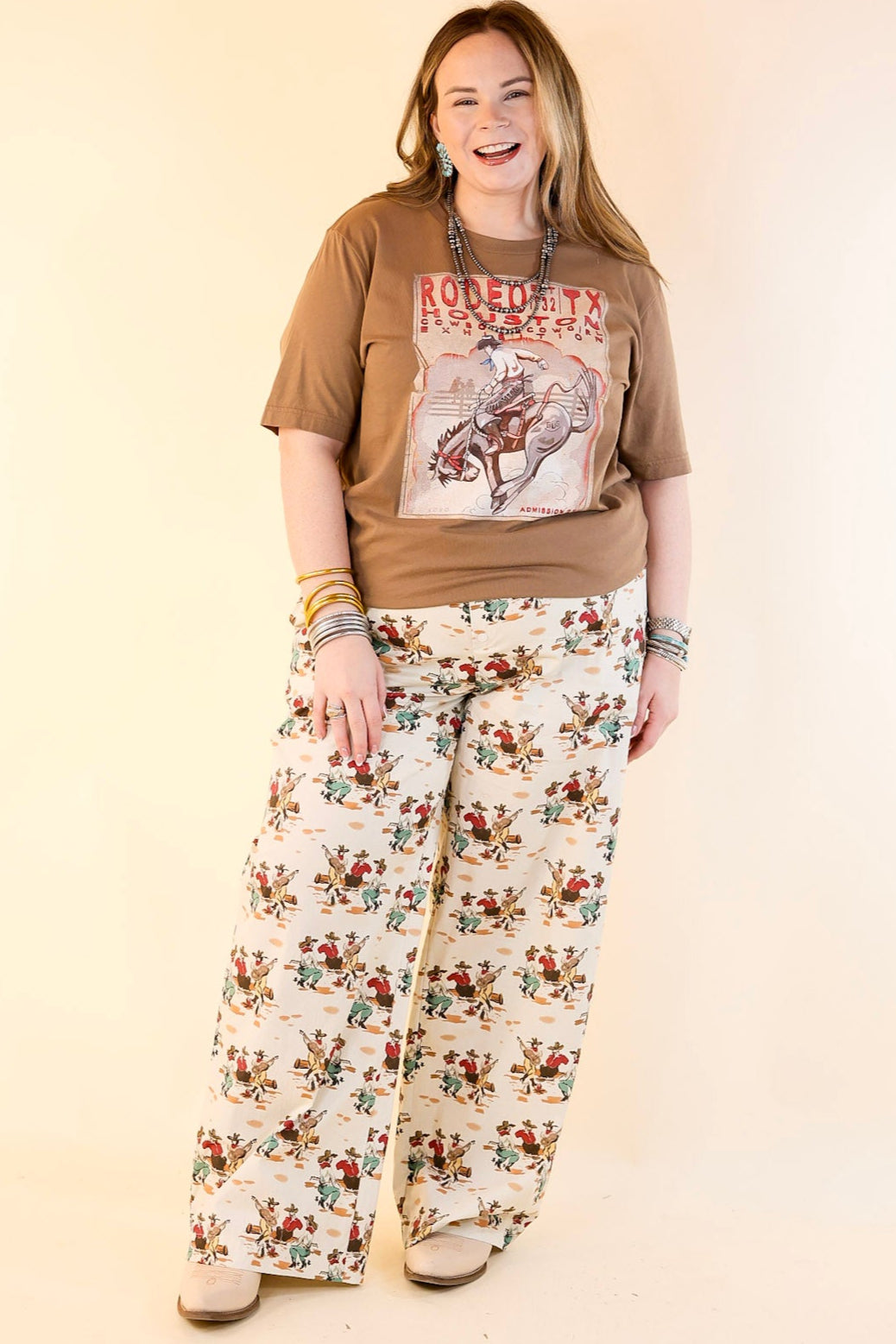 XOXO Art & Co | Rodeo Poster Short Sleeve Graphic Tee in Vintage Brown