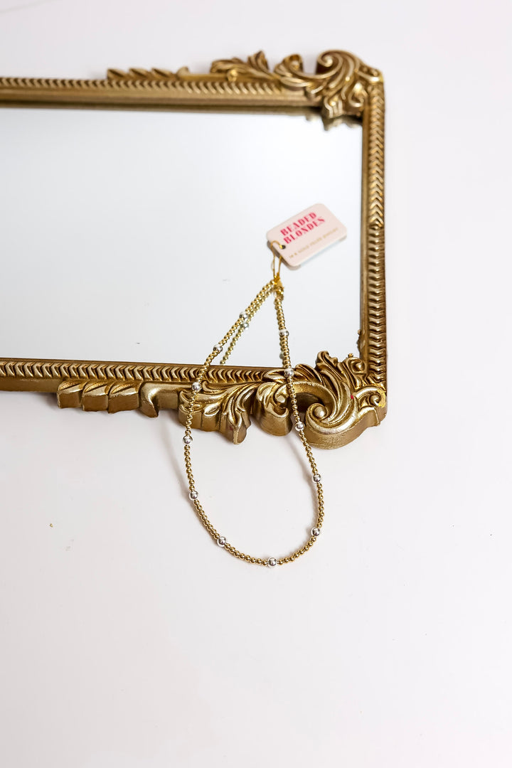 Beaded Blondes | Olive Gold with Silver Beaded Necklace - Mixed Metals