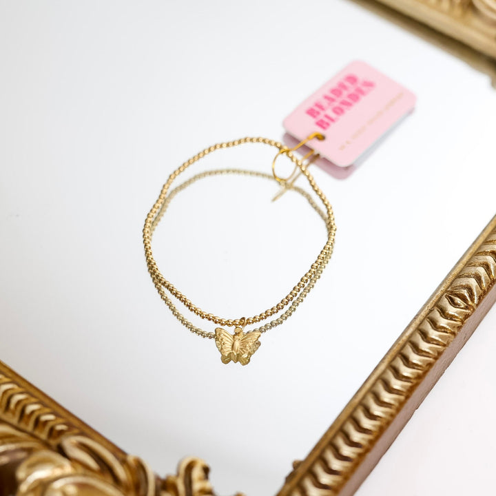 Beaded Blondes | Gold Butterfly Charm Bracelet