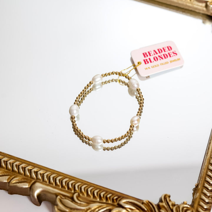 Beaded Blondes | Poppi Pearl Bracelet in Gold