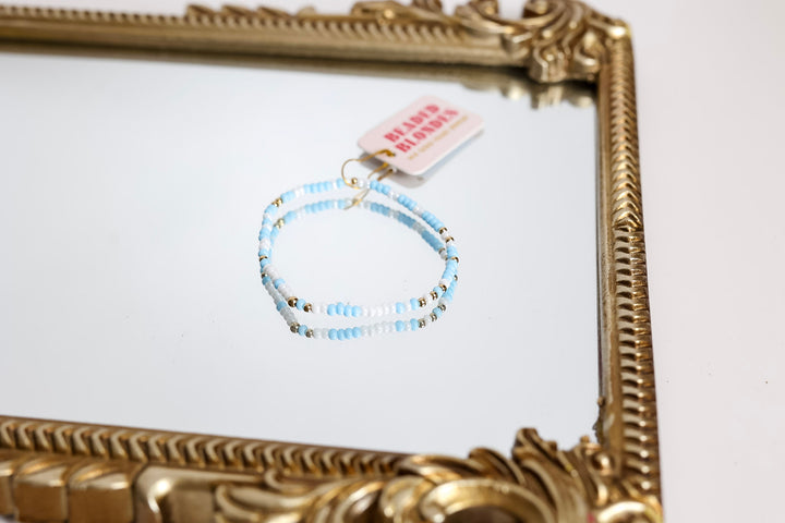 Beaded Blondes | Pastel Blue & White Sprinkle Bracelet