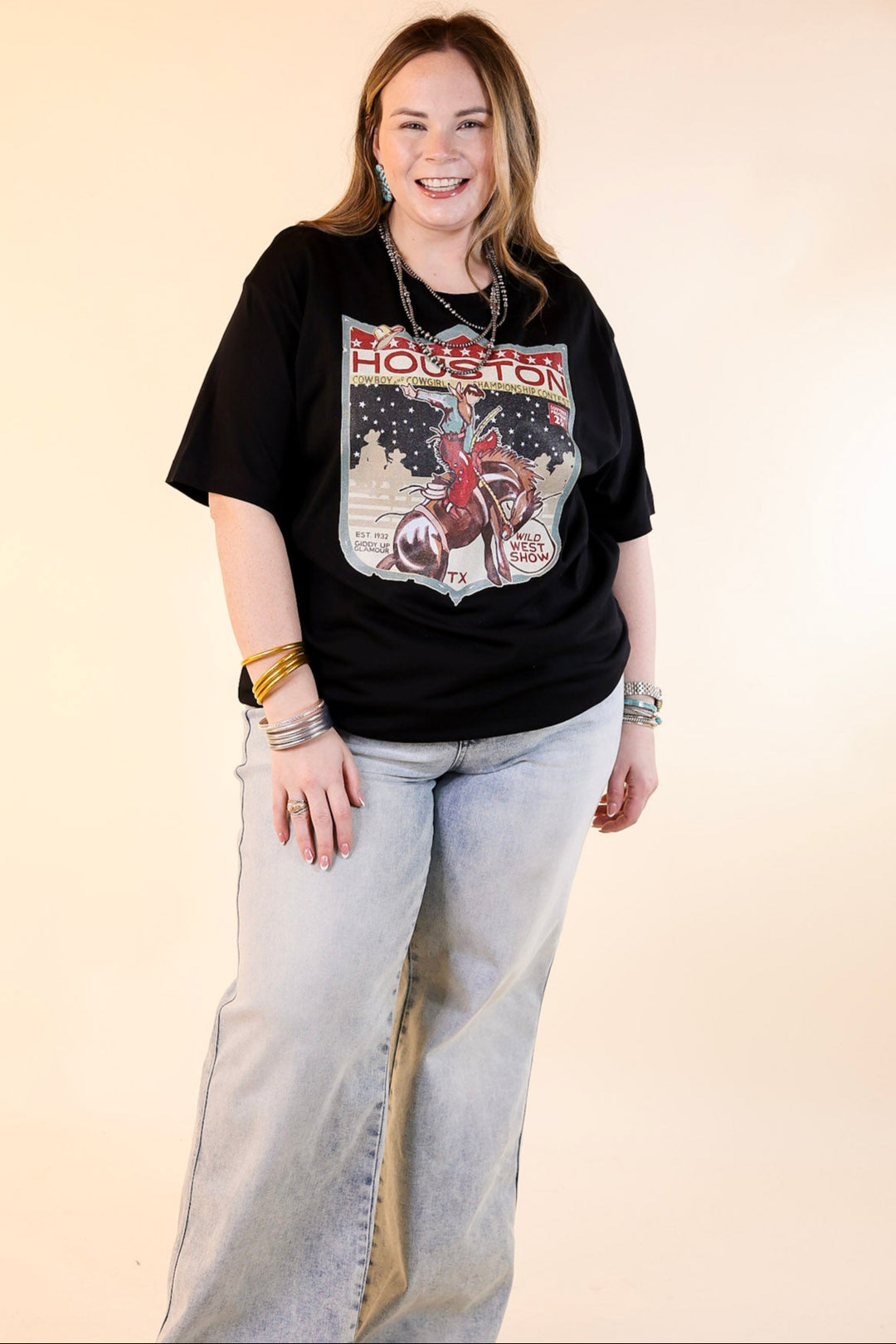 XOXO Art & Co | Houston Wild West Show Short Sleeve Graphic Tee in Black