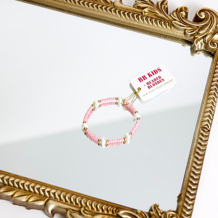 Beaded Blondes | Babies Pastel Pink Pearl Bracelet