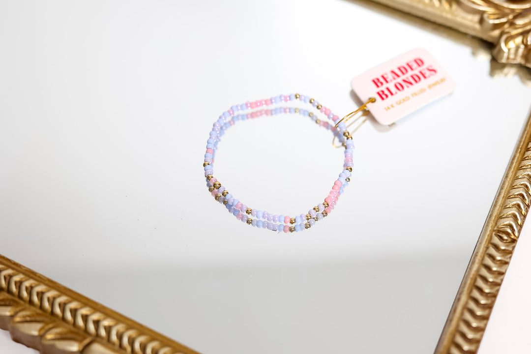 Beaded Blondes | Pastel Pink, Periwinkle & Lilac Sprinkle Bracelet