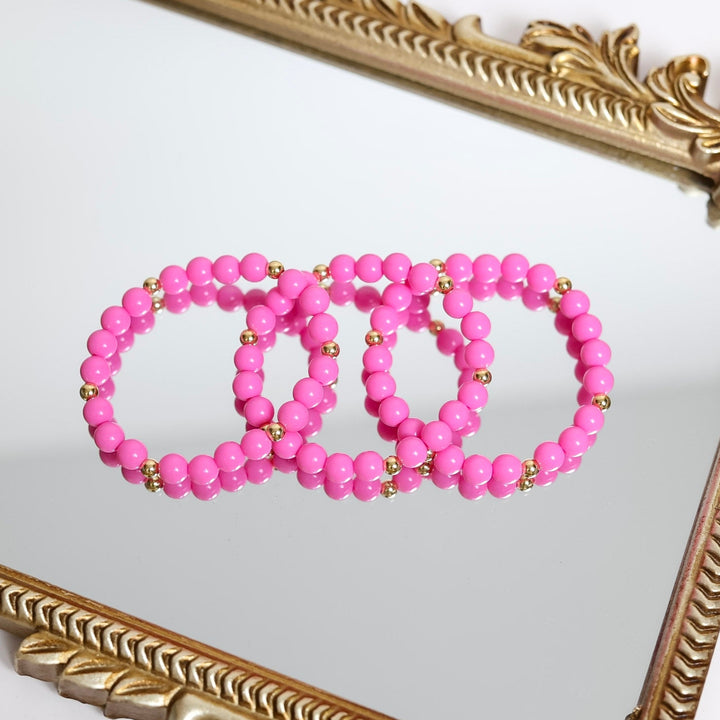 Beaded Blondes | Set of Three | Hot Pink Bubble Bracelet Set