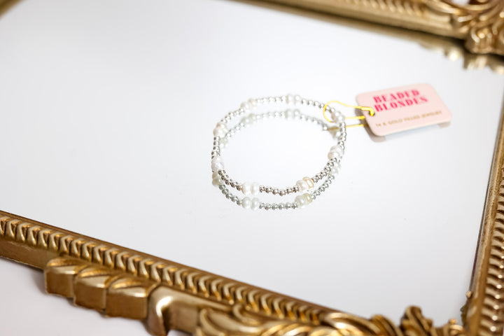 Beaded Blondes | Coastal Pearl Bracelet in Silver