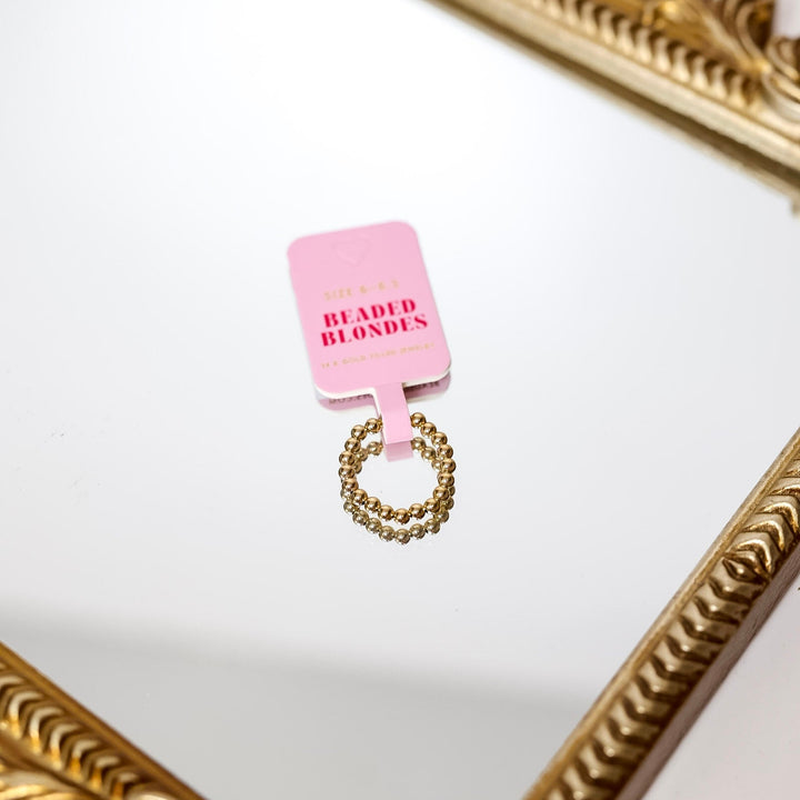 Beaded Blondes | Lauren 3MM Beaded Band Ring in Gold