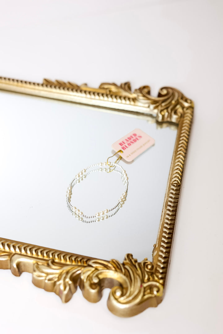 Beaded Blondes | ILY Pearl Bracelet in Silver