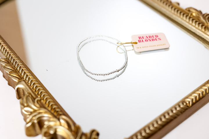 Beaded Blondes | 2MM Silver Beaded Bracelet