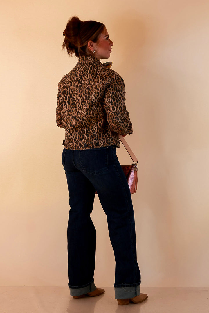 Judy Blue | The Go-To Layer Rigid Magic Classic Denim Jacket in Leopard Print