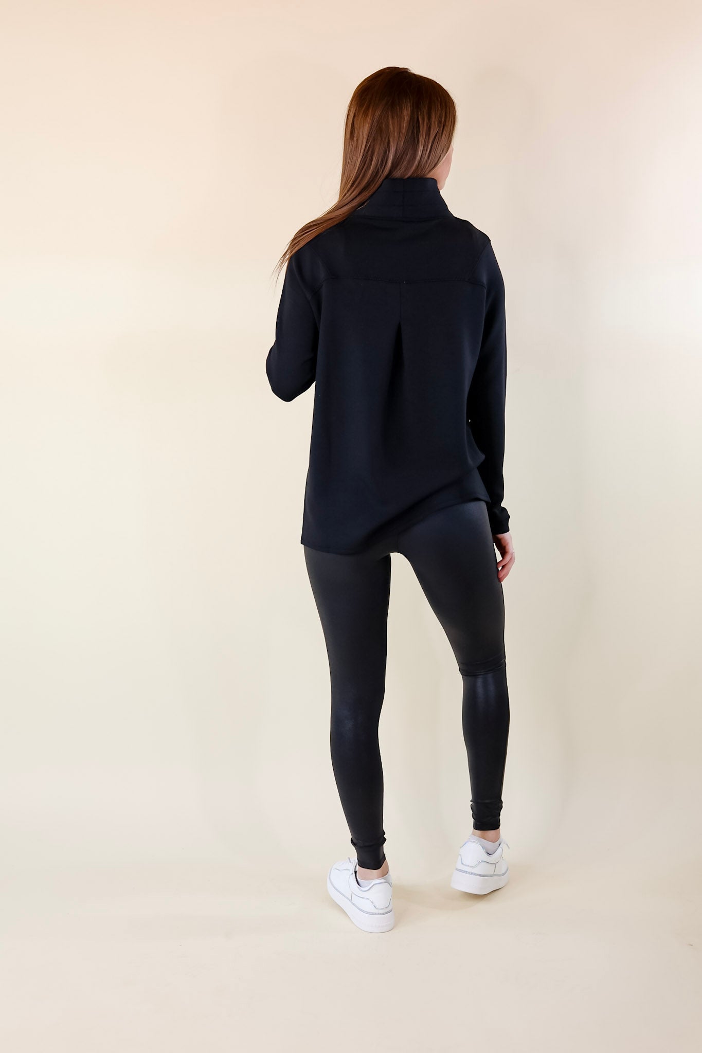 SPANX | AirEssentials Got-Ya-Covered Pullover Sweatshirt in Black - Giddy Up Glamour Boutique