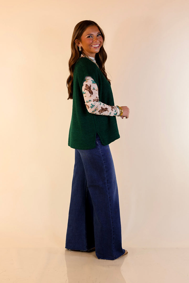 Forever Favorite Oversized Crew Neck Sweater Vest in Hunter Green