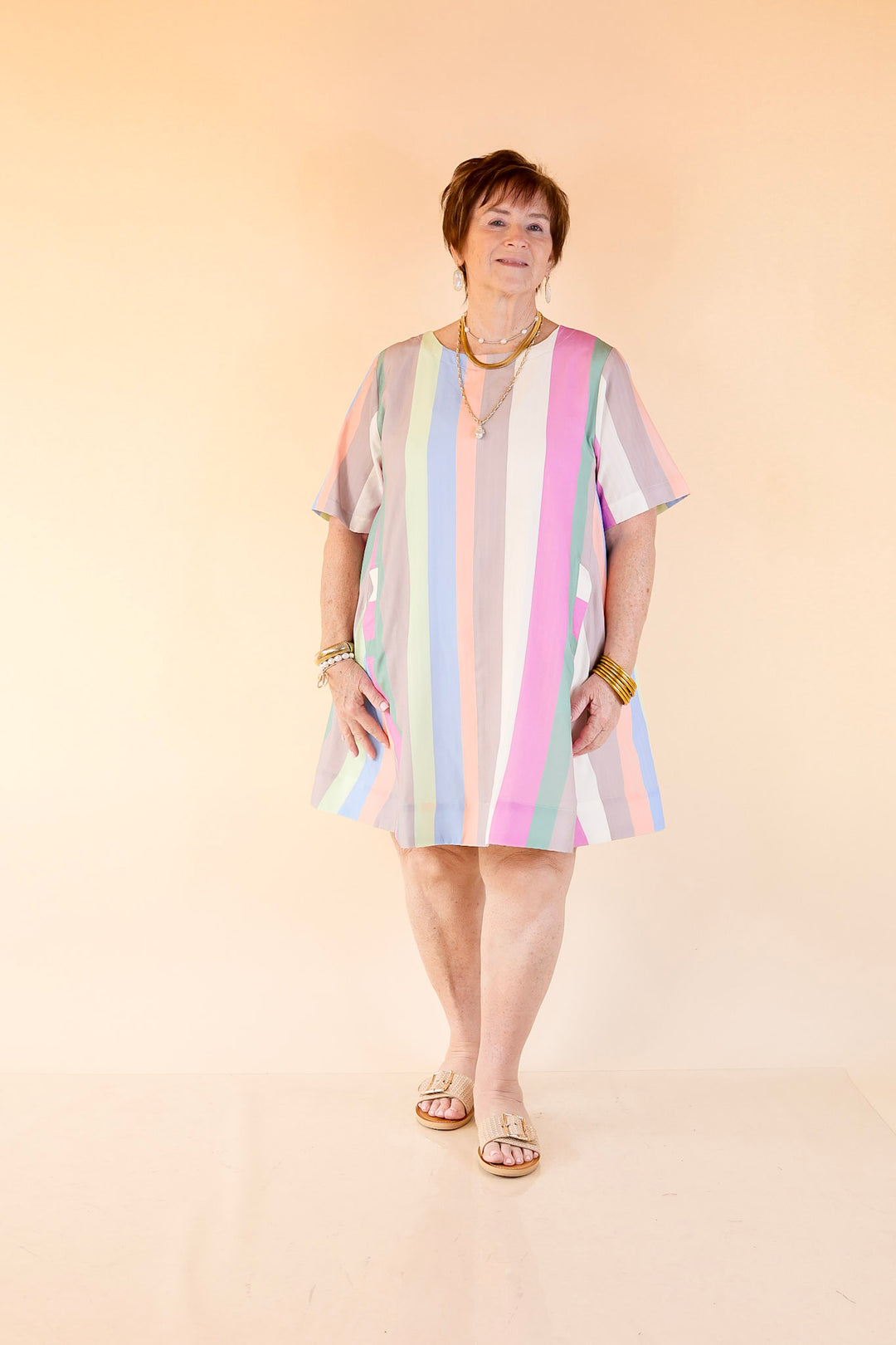 color block pastel dress Pastel Color Block Tiered Mini Dress