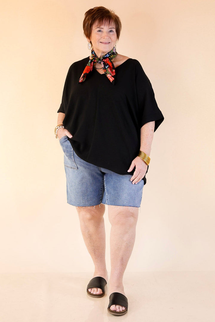 Judy Blue | Pocket Sweetie Denim Bermuda Shorts with Back Flap Pockets in Medium Wash