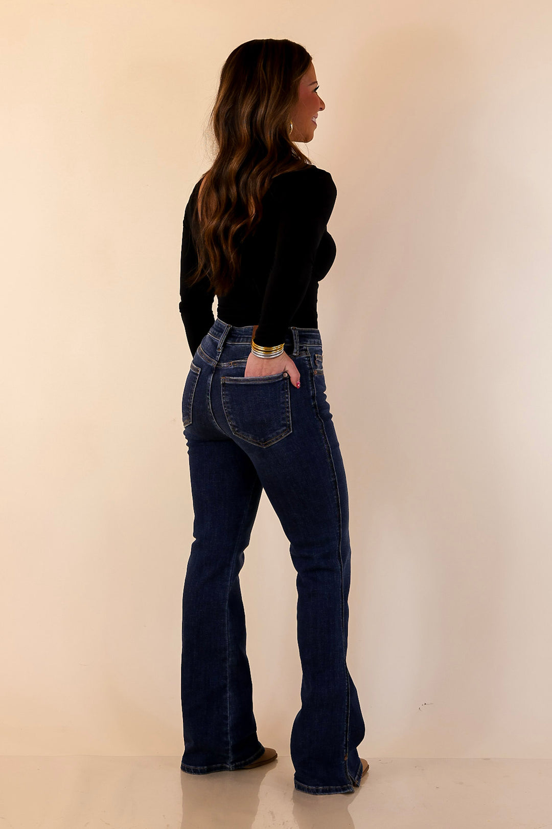 Judy Blue | Style Comes Easy Boot Cut Jeans in Dark Wash