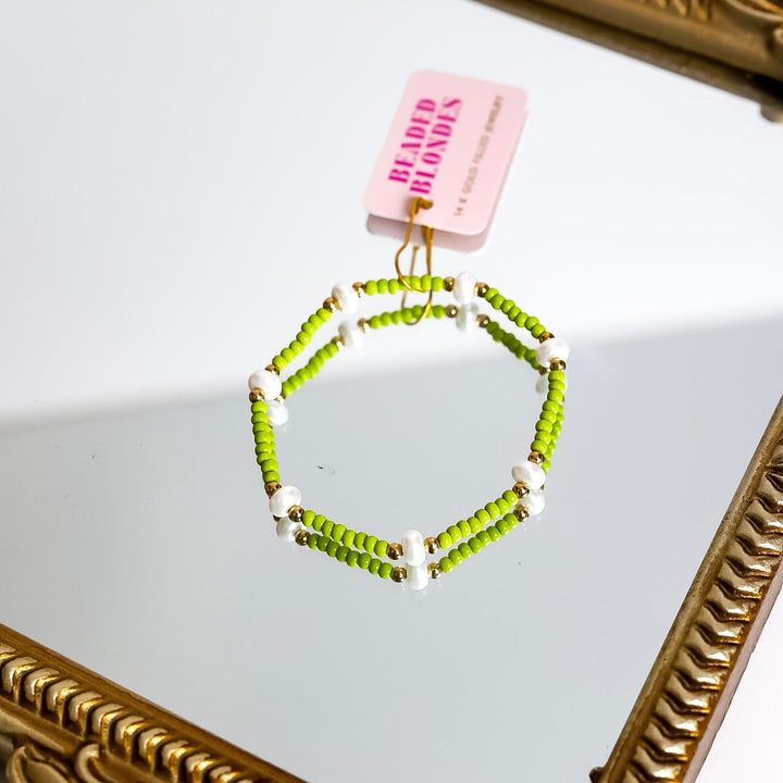 Beaded Blondes | Lime Green Pearl Bracelet