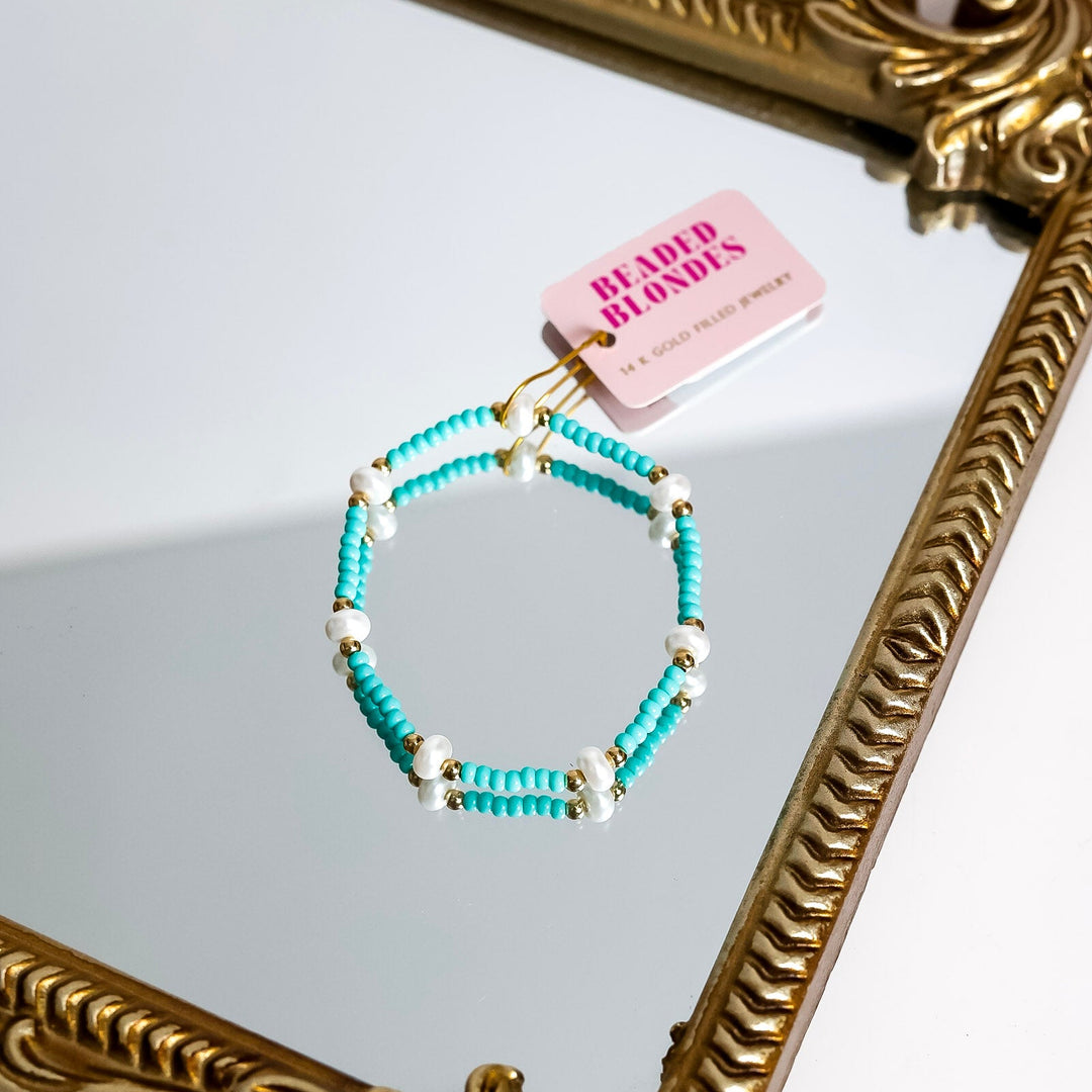 Beaded Blondes | Turquoise Pearl Bracelet