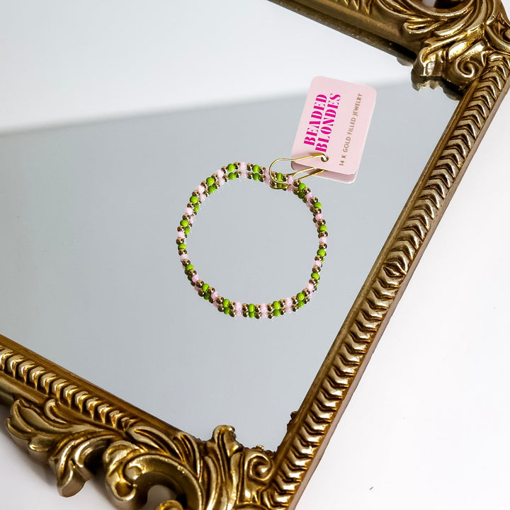 Beaded Blondes | Lime Green and Light Pink Demi Bracelet