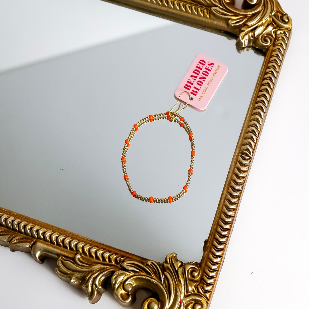 Beaded Blondes | Orange Dainty Poppi Bracelet