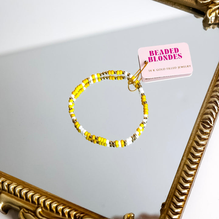 Beaded Blondes | Yellows and White Sprinkle Bracelet
