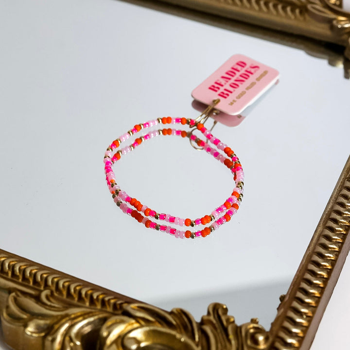 Beaded Blondes | Pinks and Orange Sprinkle Bracelet