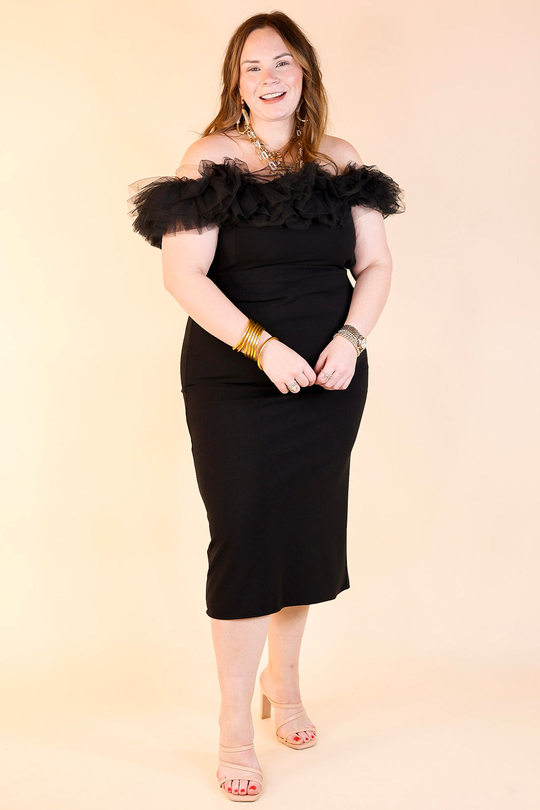 Radiating Confidence Off the Shoulder Tulle Dress in Black Giddy Up Glamour Boutique Radiating Confidence Off the Shoulder Tulle Dress in Black Giddy Up Glamour Boutique