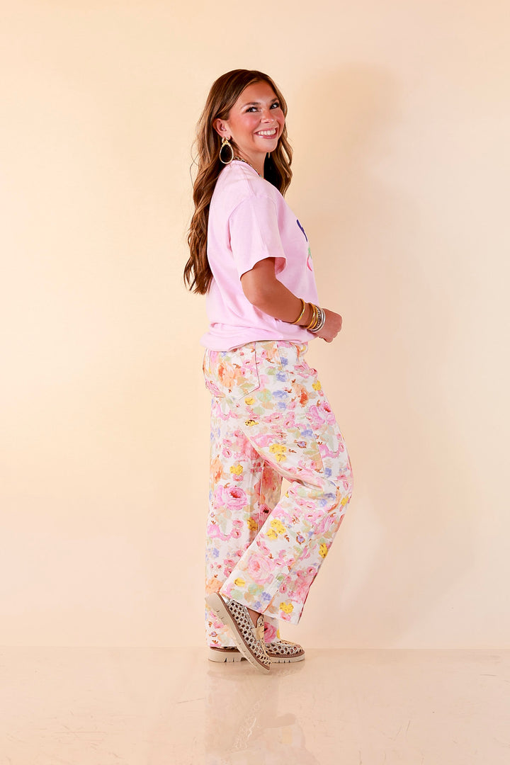 Rein It In "Hold Your Horses" Short Sleeve Graphic Tee in Light Pink