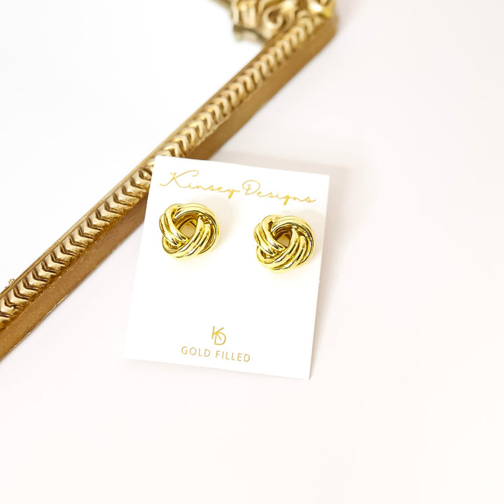 Kinsey Designs | Monkey's Fist Knot Post Earrings in Gold