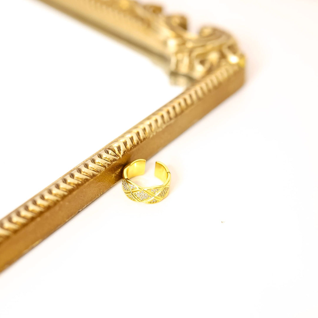 Kinsey Designs | Mallon Thick Crystal Ring in Gold