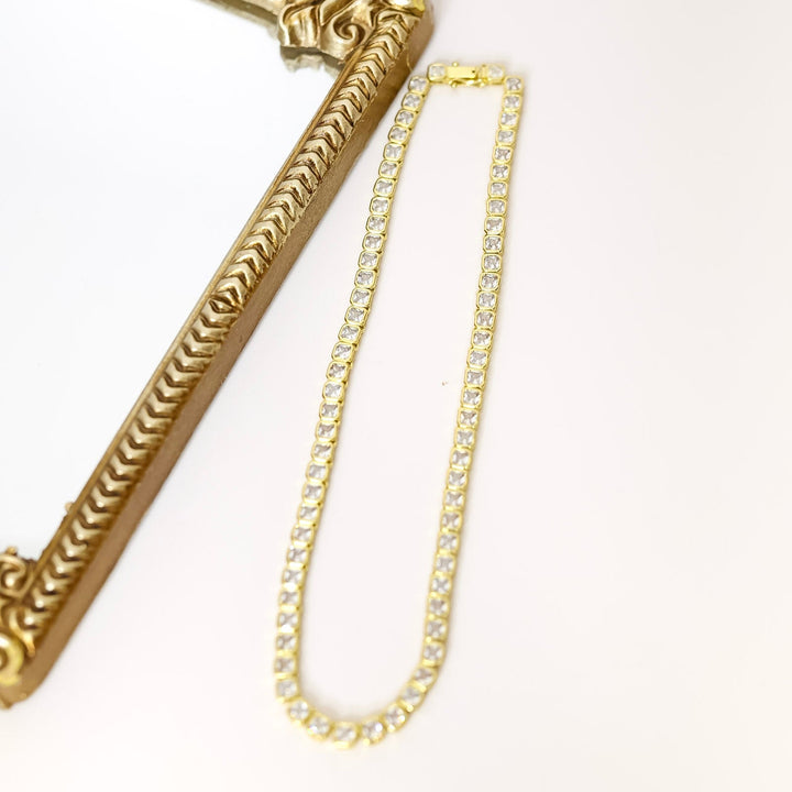 Kinsey Designs | Blaire Square Tennis Necklace in Gold