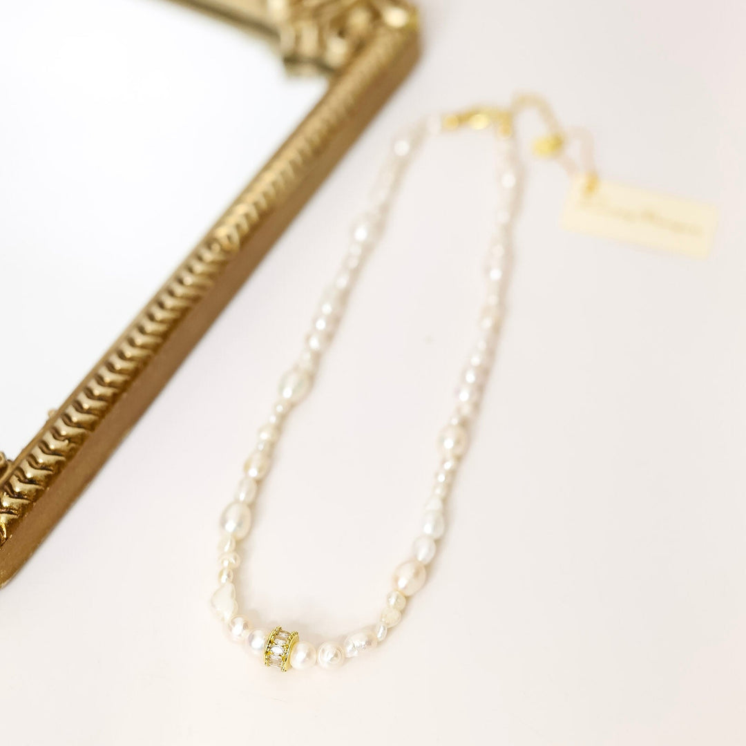 Kinsey Designs | Beth Freshwater Pearl Necklace with Gold Charm