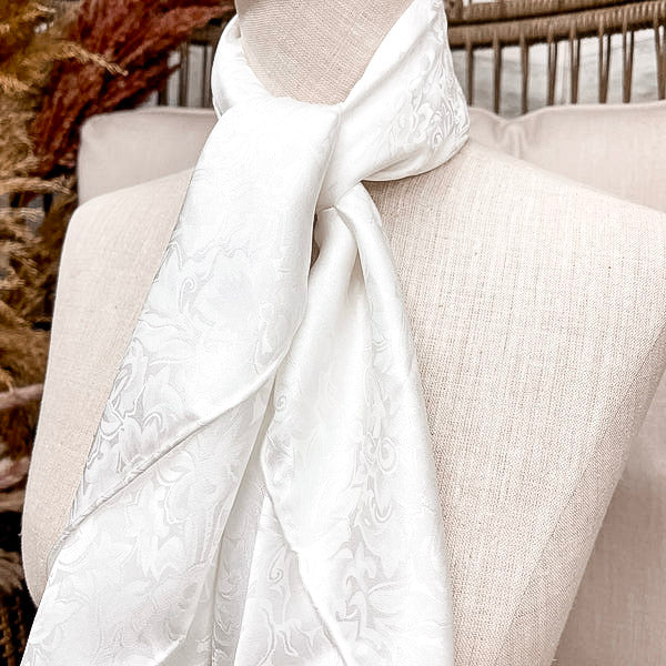 Wyoming Traders | Jacquard Silk Wild Rag in White