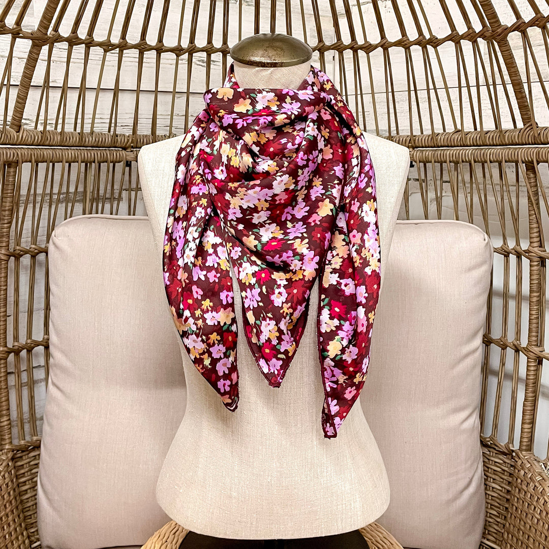 Buck Wild | Berry Blossom Floral Wild Rag in Burgundy