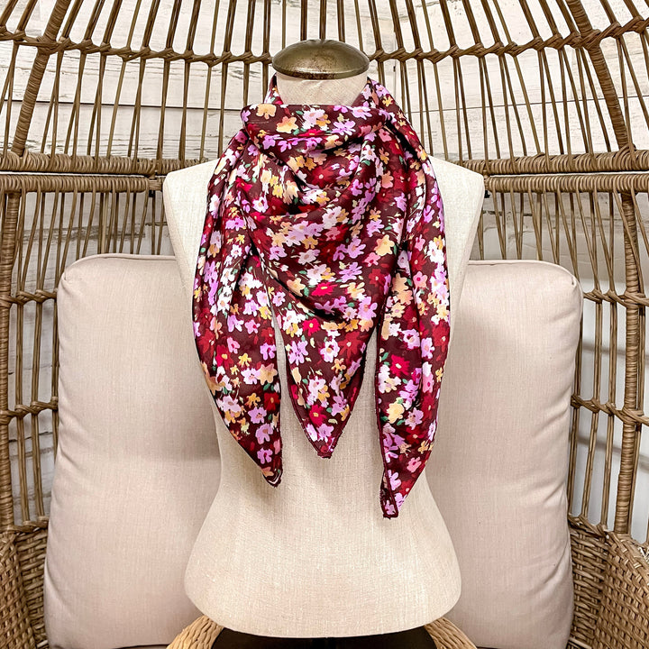 Buck Wild | Berry Blossom Floral Wild Rag in Burgundy