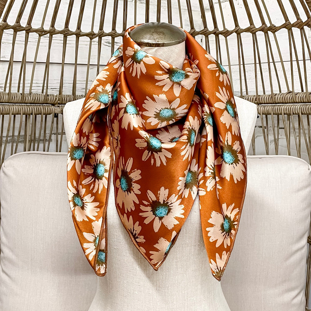 Buck Wild | Turquoise Garden Floral Wild Rag in Copper