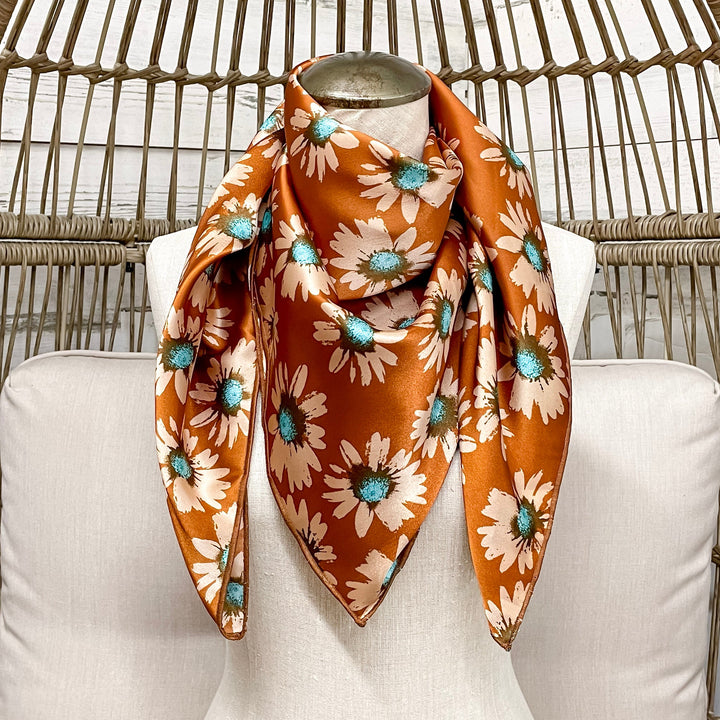 Buck Wild | Turquoise Garden Floral Wild Rag in Copper