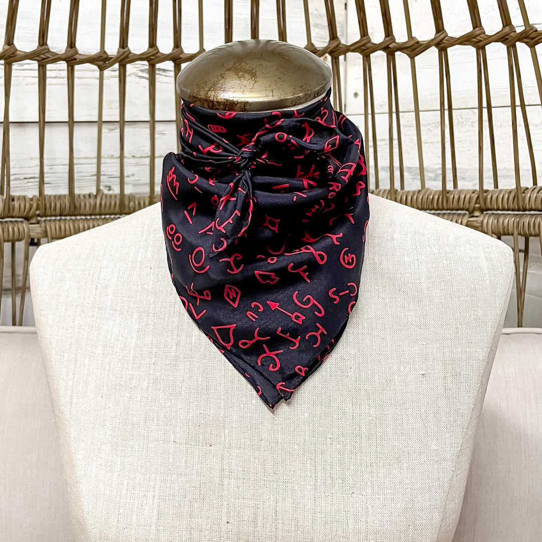 Wyoming Traders | Mini Branded Silk Wild Rag in Black