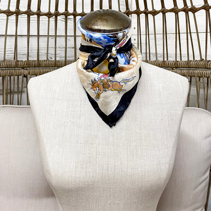 Wyoming Traders | LTD Edition | Mini Windmill Silk Wild Rag in Ivory