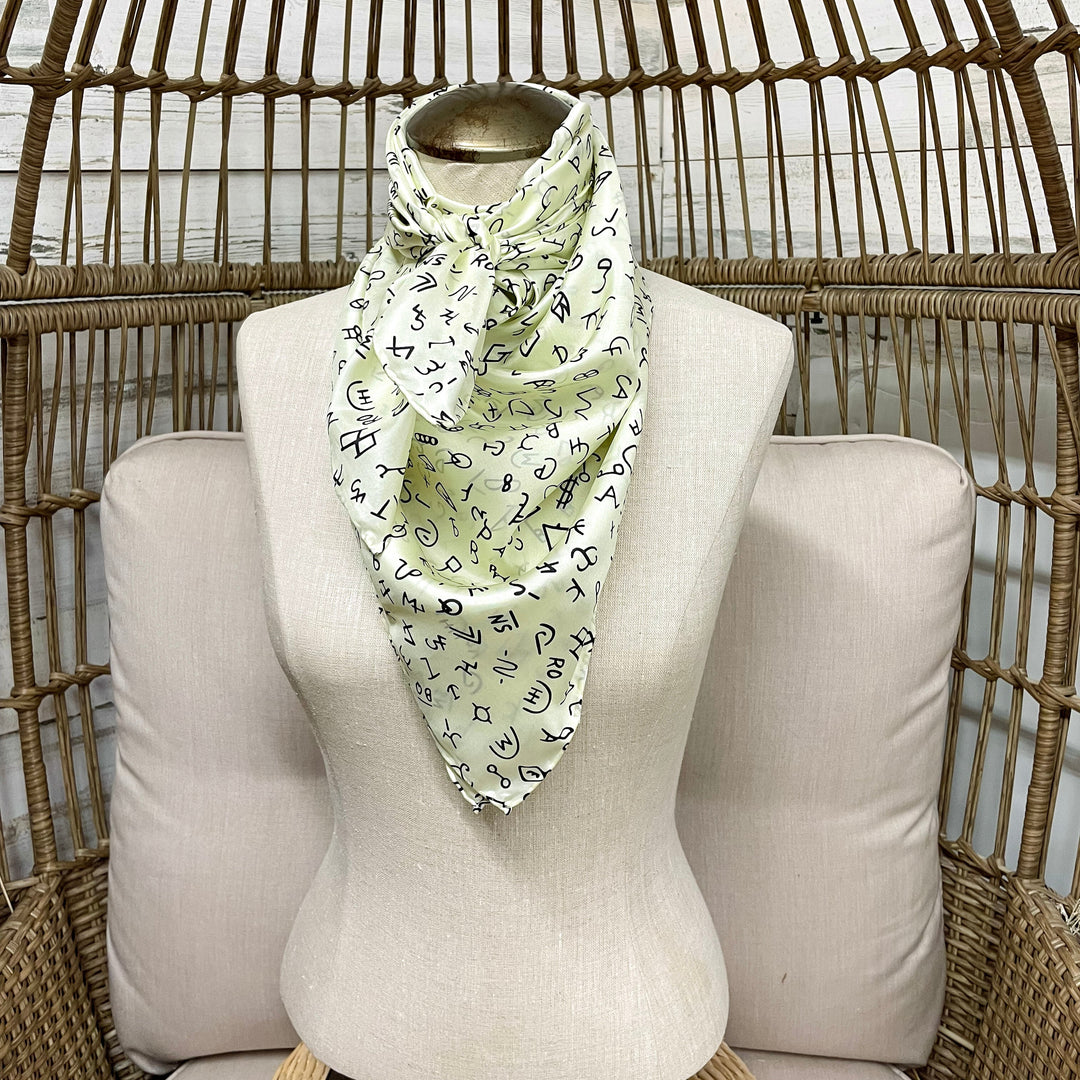 Branded Silk Wild Rag in Ivory