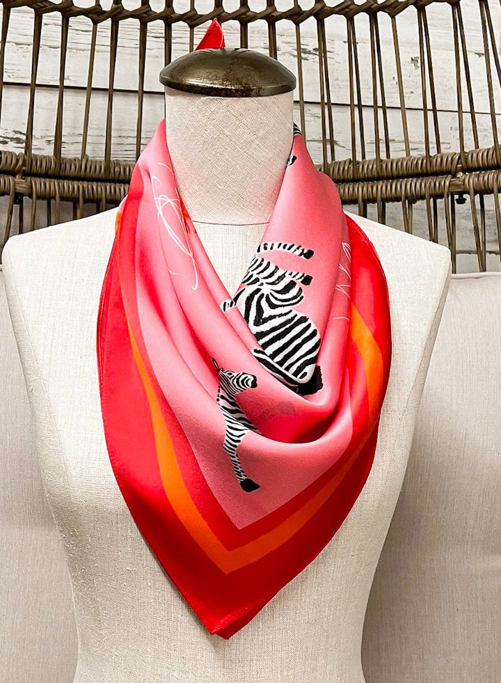 KB's Canvas | Rain or Shine Zebra Print Scarf in Pink